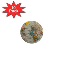 Vintage World Map 1  Mini Magnet (10 Pack)  by pakminggu