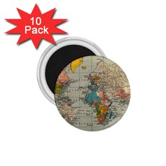 Vintage World Map 1 75  Magnets (10 Pack)  by pakminggu