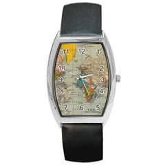 Vintage World Map Barrel Style Metal Watch by pakminggu