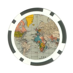 Vintage World Map Poker Chip Card Guard by pakminggu