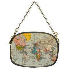 Vintage World Map Chain Purse (two Sides) by pakminggu