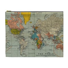 Vintage World Map Cosmetic Bag (xl) by pakminggu