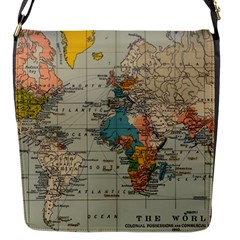 Vintage World Map Flap Closure Messenger Bag (s) by pakminggu