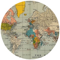 Vintage World Map Wooden Puzzle Round by pakminggu