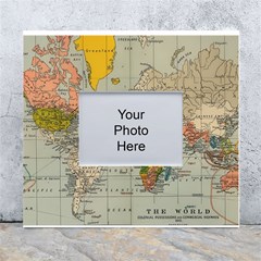 Vintage World Map White Wall Photo Frame 5  X 7  by pakminggu