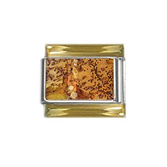 Bees Nature Animals Honeycomb Gold Trim Italian Charm (9mm) by pakminggu