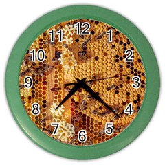 Bees Nature Animals Honeycomb Color Wall Clock by pakminggu