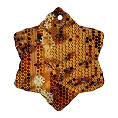 Bees Nature Animals Honeycomb Snowflake Ornament (two Sides) by pakminggu