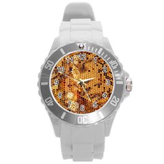 Bees Nature Animals Honeycomb Round Plastic Sport Watch (l) by pakminggu