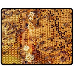 Bees Nature Animals Honeycomb Two Sides Fleece Blanket (medium) by pakminggu