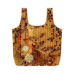 Bees Nature Animals Honeycomb Full Print Recycle Bag (m) by pakminggu