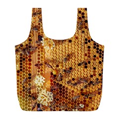 Bees Nature Animals Honeycomb Full Print Recycle Bag (l) by pakminggu