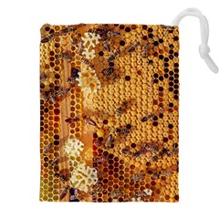 Bees Nature Animals Honeycomb Drawstring Pouch (5xl) by pakminggu