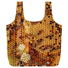 Bees Nature Animals Honeycomb Full Print Recycle Bag (xxxl) by pakminggu