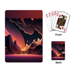 Fire Flame Burn Hot Heat Light Burning Orange Playing Cards Single Design (rectangle) by pakminggu