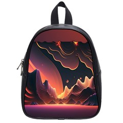 Fire Flame Burn Hot Heat Light Burning Orange School Bag (small) by pakminggu