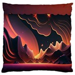 Fire Flame Burn Hot Heat Light Burning Orange Large Premium Plush Fleece Cushion Case (Two Sides) Back