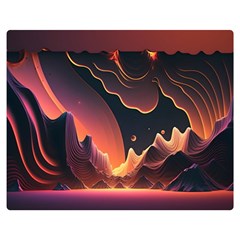 Fire Flame Burn Hot Heat Light Burning Orange Two Sides Premium Plush Fleece Blanket (medium) by pakminggu