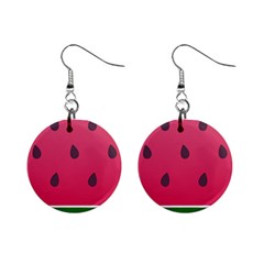 Watermelon Fruit Summer Red Fresh Food Healthy Mini Button Earrings by pakminggu