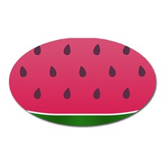 Watermelon Fruit Summer Red Fresh Food Healthy Oval Magnet by pakminggu