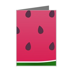 Watermelon Fruit Summer Red Fresh Food Healthy Mini Greeting Card by pakminggu