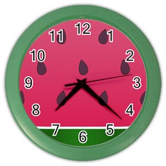 Watermelon Fruit Summer Red Fresh Food Healthy Color Wall Clock by pakminggu