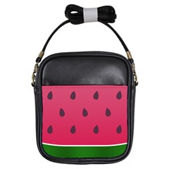 Watermelon Fruit Summer Red Fresh Food Healthy Girls Sling Bag by pakminggu