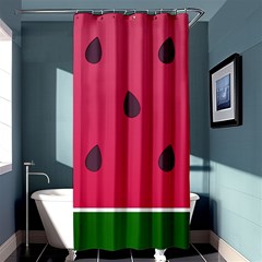 Watermelon Fruit Summer Red Fresh Food Healthy Shower Curtain 36  X 72  (stall)  by pakminggu