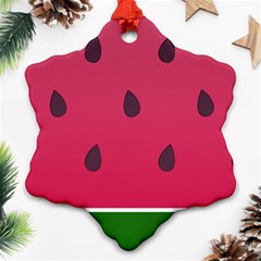 Watermelon Fruit Summer Red Fresh Food Healthy Ornament (snowflake) by pakminggu