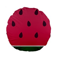 Watermelon Fruit Summer Red Fresh Food Healthy Standard 15  Premium Round Cushions by pakminggu