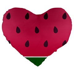 Watermelon Fruit Summer Red Fresh Food Healthy Large 19  Premium Heart Shape Cushions by pakminggu