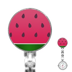 Watermelon Fruit Summer Red Fresh Food Healthy Stainless Steel Nurses Watch by pakminggu