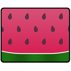 Watermelon Fruit Summer Red Fresh Food Healthy Two Sides Fleece Blanket (medium) by pakminggu