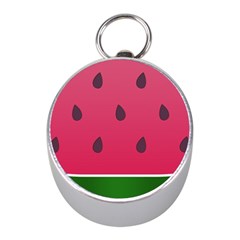 Watermelon Fruit Summer Red Fresh Food Healthy Mini Silver Compasses by pakminggu