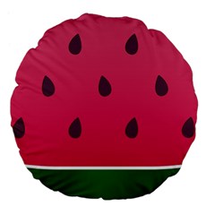 Watermelon Fruit Summer Red Fresh Food Healthy Large 18  Premium Flano Round Cushions by pakminggu