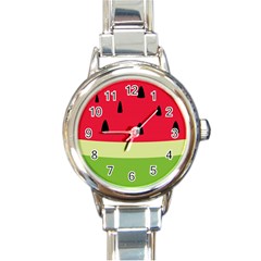 Watermelon Fruit Food Healthy Vitamins Nutrition Round Italian Charm Watch by pakminggu