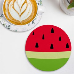 Watermelon Fruit Food Healthy Vitamins Nutrition Uv Print Round Tile Coaster by pakminggu