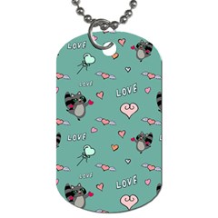 Raccoon Texture Seamless Scrapbooking Hearts Dog Tag (two Sides) by pakminggu