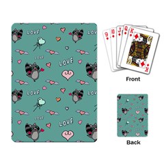 Raccoon Texture Seamless Scrapbooking Hearts Playing Cards Single Design (rectangle) by pakminggu