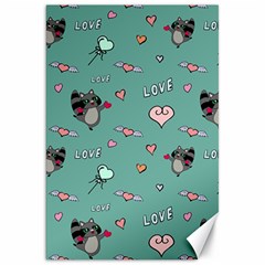 Raccoon Texture Seamless Scrapbooking Hearts Canvas 20  X 30  by pakminggu