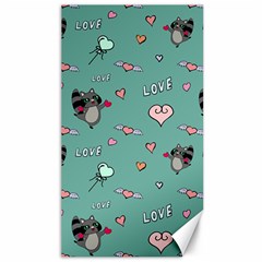 Raccoon Texture Seamless Scrapbooking Hearts Canvas 40  X 72  by pakminggu