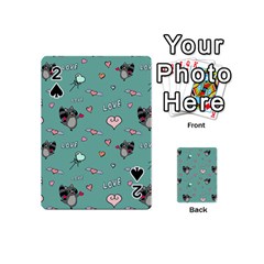 Raccoon Texture Seamless Scrapbooking Hearts Playing Cards 54 Designs (mini)