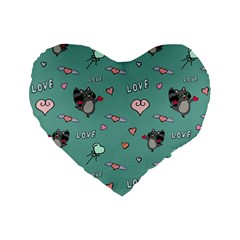 Raccoon Texture Seamless Scrapbooking Hearts Standard 16  Premium Heart Shape Cushions by pakminggu