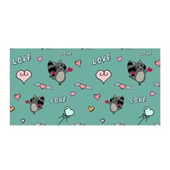 Raccoon Texture Seamless Scrapbooking Hearts Satin Wrap 35  X 70  by pakminggu