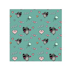 Raccoon Texture Seamless Scrapbooking Hearts Square Satin Scarf (30  X 30 ) by pakminggu