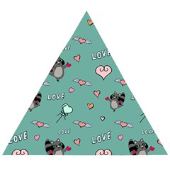 Raccoon Texture Seamless Scrapbooking Hearts Wooden Puzzle Triangle by pakminggu