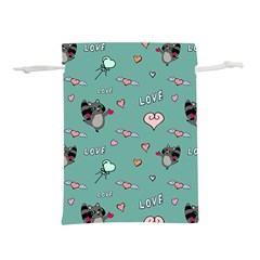 Raccoon Texture Seamless Scrapbooking Hearts Lightweight Drawstring Pouch (s) by pakminggu