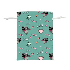 Raccoon Texture Seamless Scrapbooking Hearts Lightweight Drawstring Pouch (l) by pakminggu