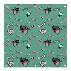 Raccoon Texture Seamless Scrapbooking Hearts Banner And Sign 4  X 4  by pakminggu