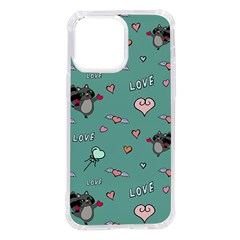 Raccoon Texture Seamless Scrapbooking Hearts Iphone 14 Pro Max Tpu Uv Print Case